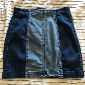 Dual Colored Jean Skirt
